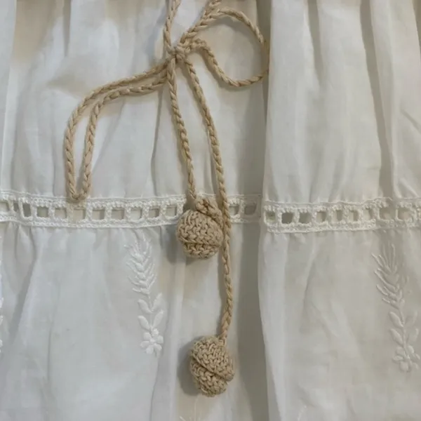ANTHROPOLOGIE Beckett Crochet Beige Sleeveless Eyelet Midi Dress - Image 8
