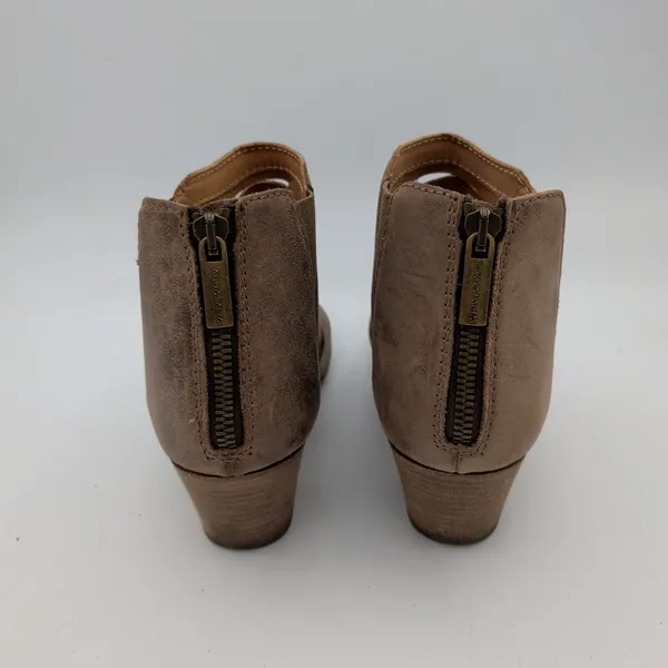 Aquatalia Freida Boots $395 Womens Taupe‎ Leather Cut Out Ankle Booties Size 8.5 - Image 5