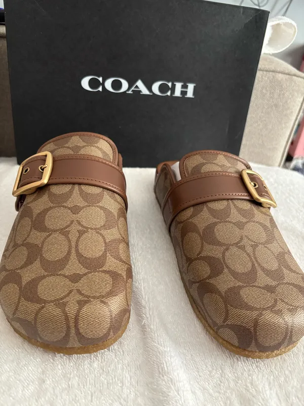 Coach Signature Canvas Mules Sz10 Unisex - Image 4