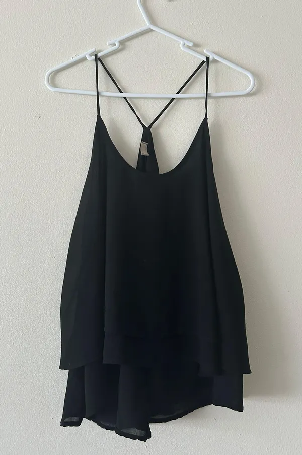 Black Tank Top Blouse - Image 2