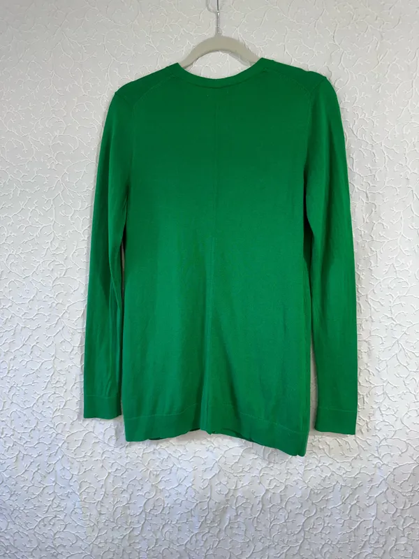 Gap Womens Green V-Neck Button Front Cardigan Sweater Size M Buttons Cotton - Image 2