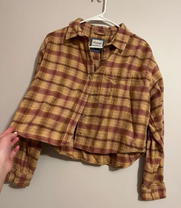 American Eagle Outfitters Cropped Flannel - Image 2