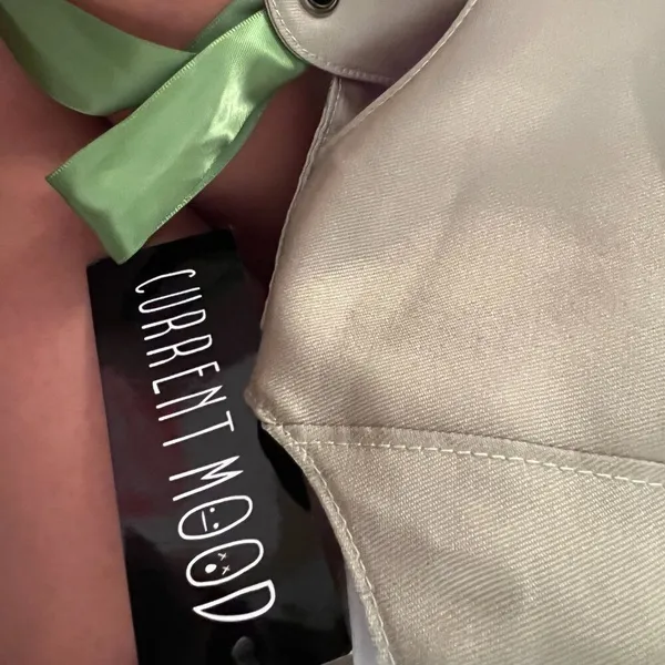 NWT‎ Current Mood green satin mini dress small - Image 14