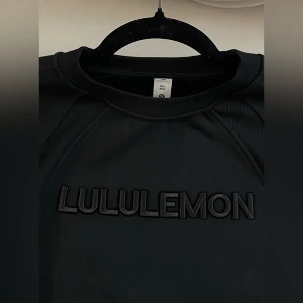 NWT Lululemon Scuba Oversized Pullover Crewneck Sweater Wordmark Black Size M/L - Image 9