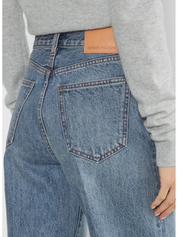 Denim Forum The Farrah Hi-Rise Wide Leg Jeans Light Wash Size 26 Aritzia - Image 3