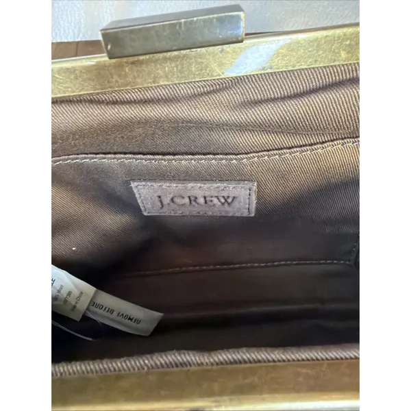 J.Crew Women's Wool Plaid KISS Lock Frame Clutch Purse NWOT - Image 3