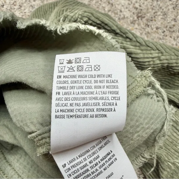 American Eagle Outfitters Corduroy Shirt Jacket Shacket Olive Green Medium M - Image 6