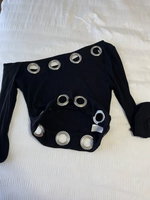 Long Sleeve Going Out Shein Top Asymmetrical - Image 2