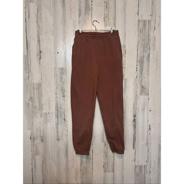 Forever 21 Brown Fleece-Lined Jogger Sweatpants Medium | Cozy Casual Lounge Pant - Image 4