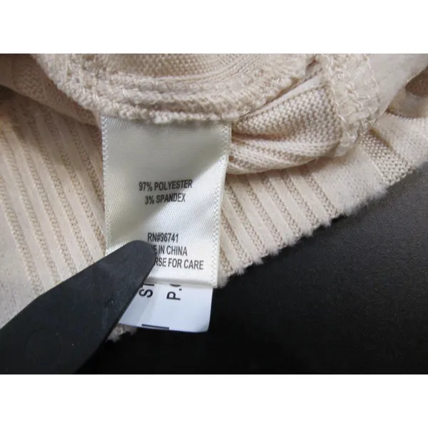 Self Esteem Juniors Brushed Ribbed Full‑Zip Crop Hoodie NWT Large Cream Knit - Image 4