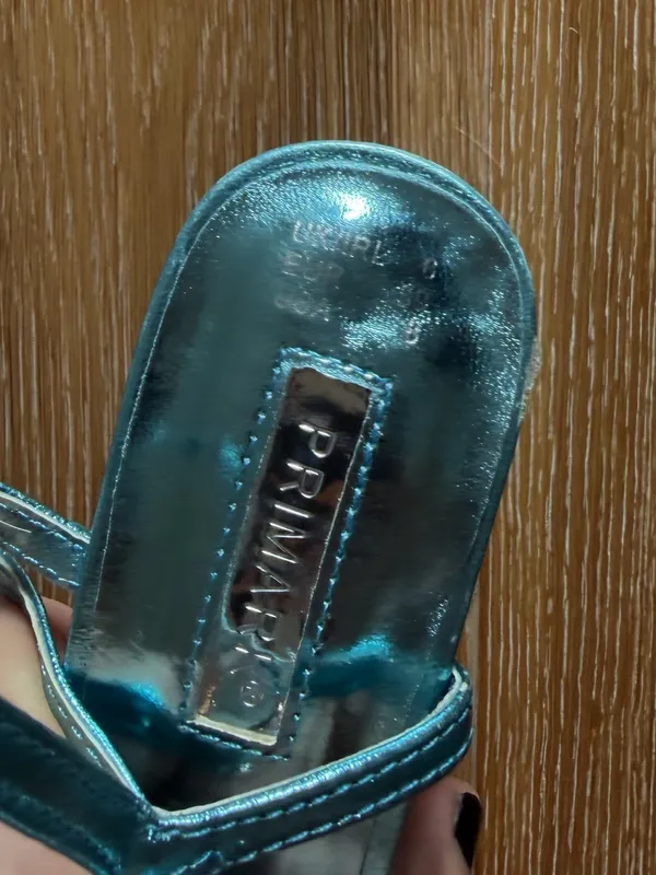 Primark Metallic Teal Strappy Platform Heels - Image 8