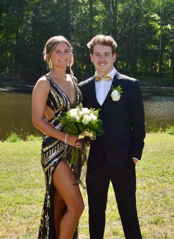 Sherri Hill Prom Dress Black and Gold - Image 3