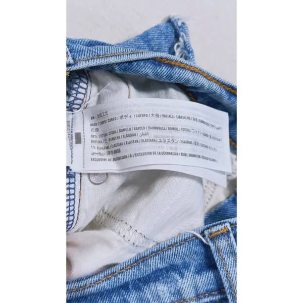 Abercrombie & Fitch Mom Shorts Mid Rise Size 0 Blue Denim Distressed 90s Retro - Image 8