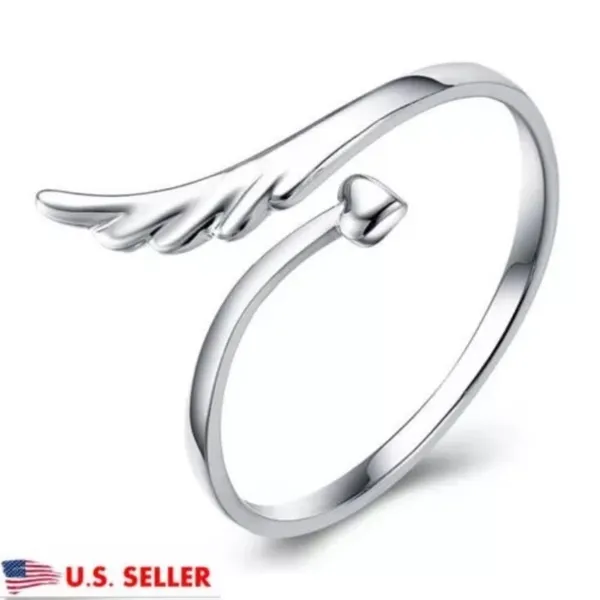 Silver Angel Wing Ring - Image 4