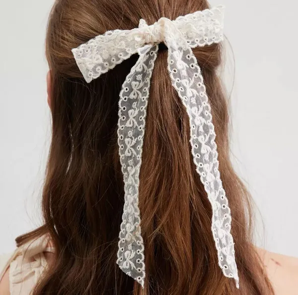 Urban Outfitters NWT coquette Medium Lace Hair Bow Barrette - Image 2