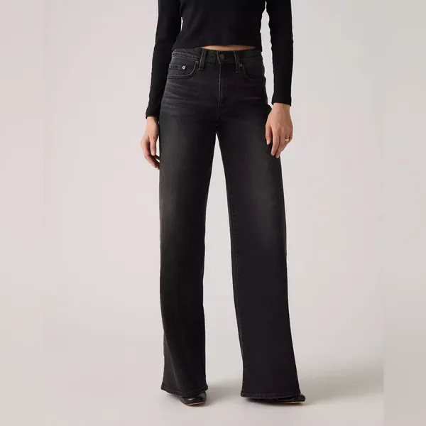 Levi’s 728 High Rise Wide Leg Women's Jeans in Rodeo Princess Black Sz 23 x 30 - Image 2