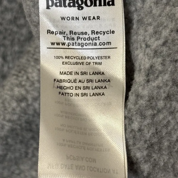 Patagonia Womens Better Sweater 1/4 Zip Pullover Fleece Gray Medium HC Logo - Image 9