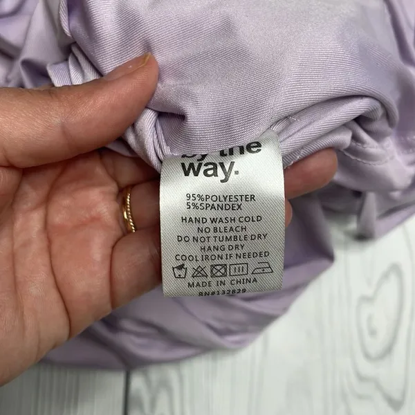 Revolve Lavender Vneck Bodycon Rouched mini dress Medium - Image 7