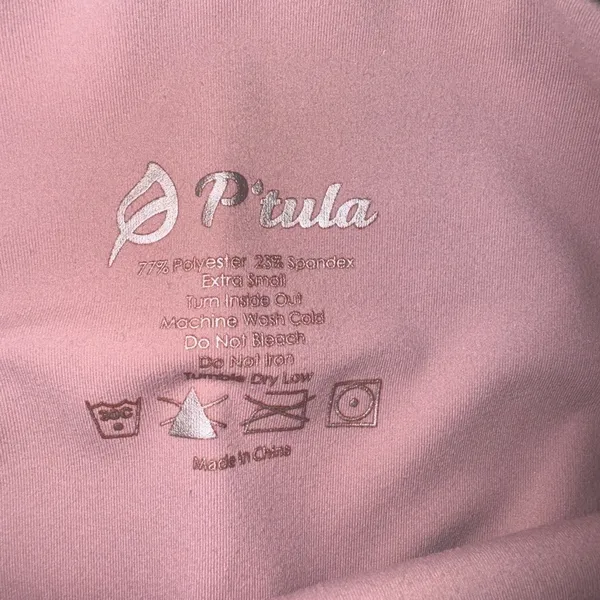 Ptula Womens High Waisted Activewear‎ Leggings Dusty Rose Mauve Size Extra Small - Image 4