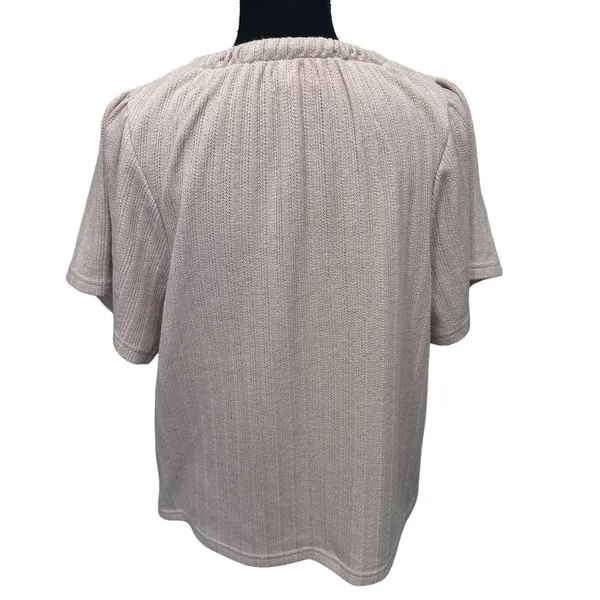 Madewell Women's Size M Medium Pointelle Tie Neck Tunic Avalon Pink‎ Top - Image 5
