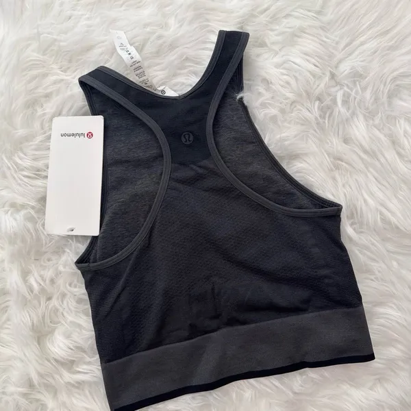 Lululemon Seamless Mesh Supportive Training Tank Top Graphite Grey Size 2 - Image 8