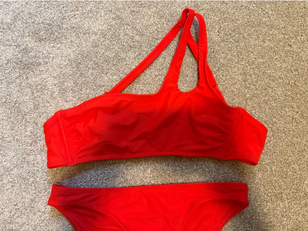 Xhilaration Red/Orange One Shoulder Strappy Bikini Set - Image 3