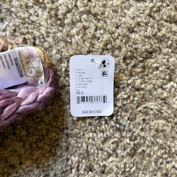 Free People All Mine Woven Scarf NWT Purple and Yellow - Image 6