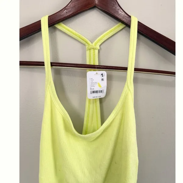 Free People FP Movement Sour Citrus Madeline Racerback Ribbed Tank Sz XS/S NWT - Image 5