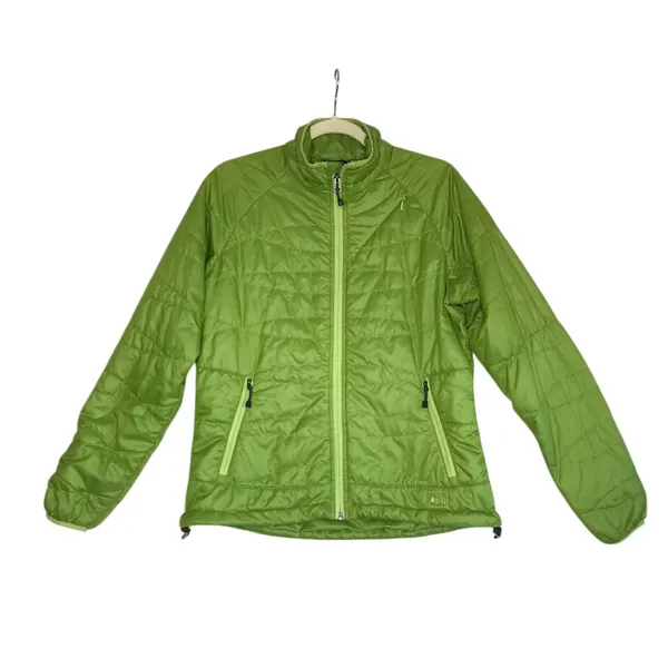 REI PrimaLoft Pertex Quantum Eco Full Zip Jacket Women M Green Outdoor Packable - Image 3