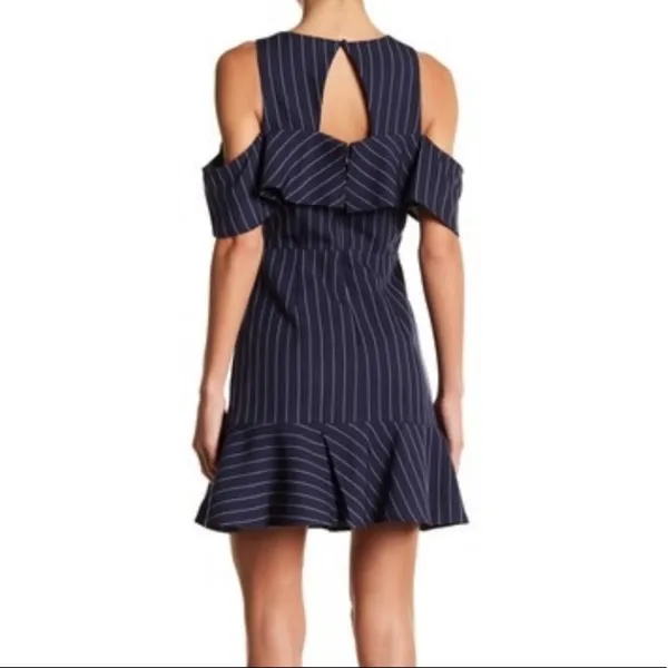 NWT J.O.A. Pinstripe Cold Shoulder Dress XS - Image 2