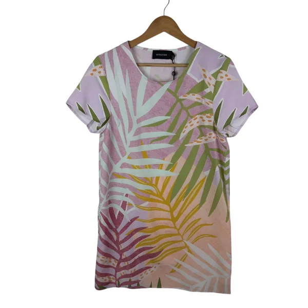 MINKPINK Palm Springs Tee Dress Small Tropical Colorful Pastel Resort‎ Vacation - Image 2