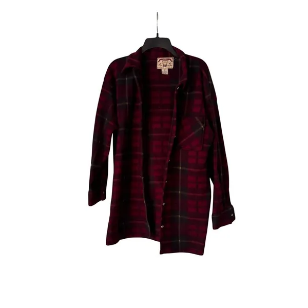 OneStep Up Authentic‎ Vintage Performance Fleece Plaid Button Up Jacket Size M - Image 4