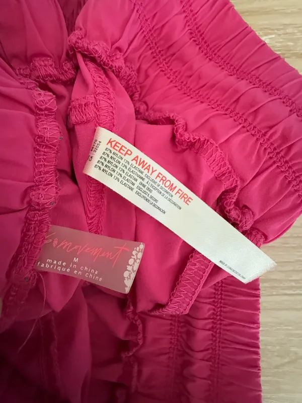 Free People Medium Pink Drawstring Active Shorts - Image 4