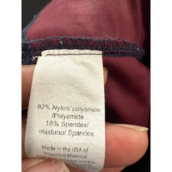 Beyond Yoga Womens Colorblock Sports Bra Navy Burgundy Adjustable Straps Small - Image 5