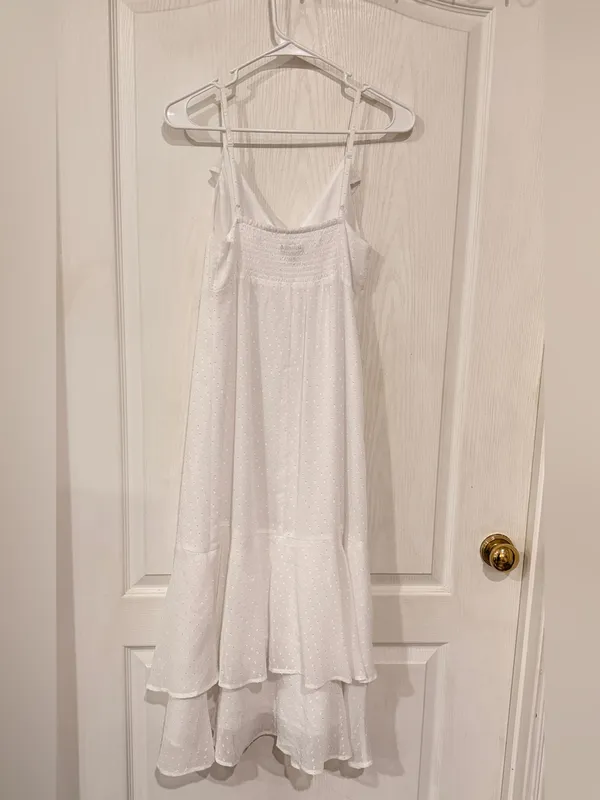 Express White Spaghetti Strap Ruffle Maxi Dress - Image 5