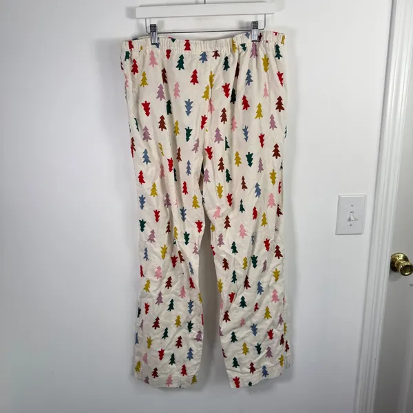 Hanna Andersson Holiday Flannel Pajama Pants Tree 100% Cotton Womens Large - Image 5
