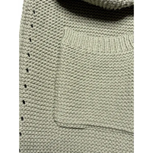 POL Oversized Chunky Open Cardigan Sage Green Lantern Sleeve Sweater size Small - Image 11