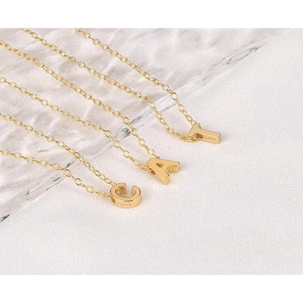 Boutique NEW Women's Letter F Dainty 14k Gold‎ Filled Block Necklace, 16-18” - Image 7
