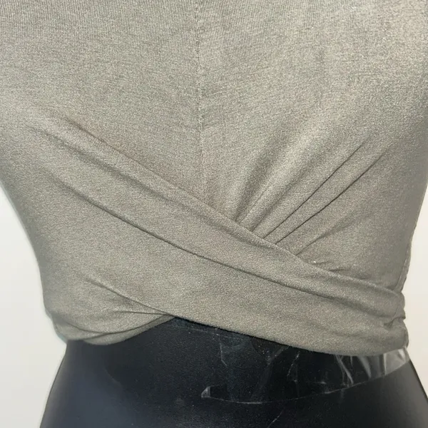 Divided 5 for $20 tops sale Olive green draped hem top - Image 3