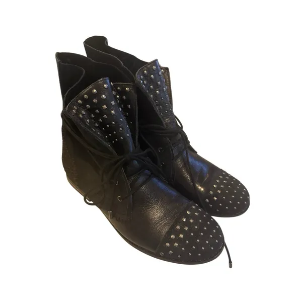 The Sak Jada Black Studded Leather Moto Ankle Boots Boho Punk Festival NWT 9 NEW - Image 3