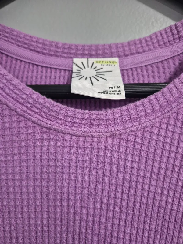 Offline by aerie American Eagle long sleeve cut out detail waffle knit medium - Image 4