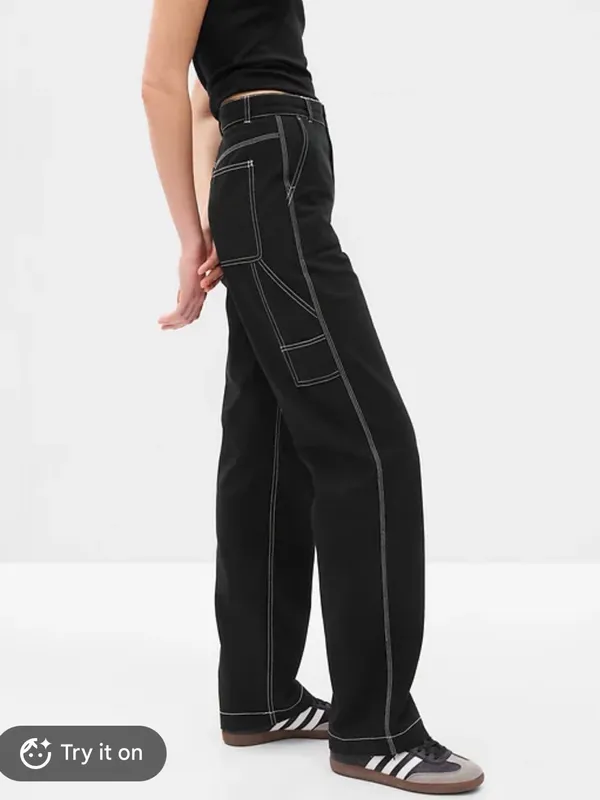 Gap Mid Rise Loose Carpenter Pants - Image 3