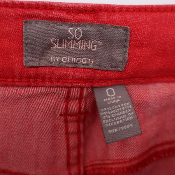 Chicos So Slimming Red Ankle Crop Jeans Pants Size 4‎ - Image 3