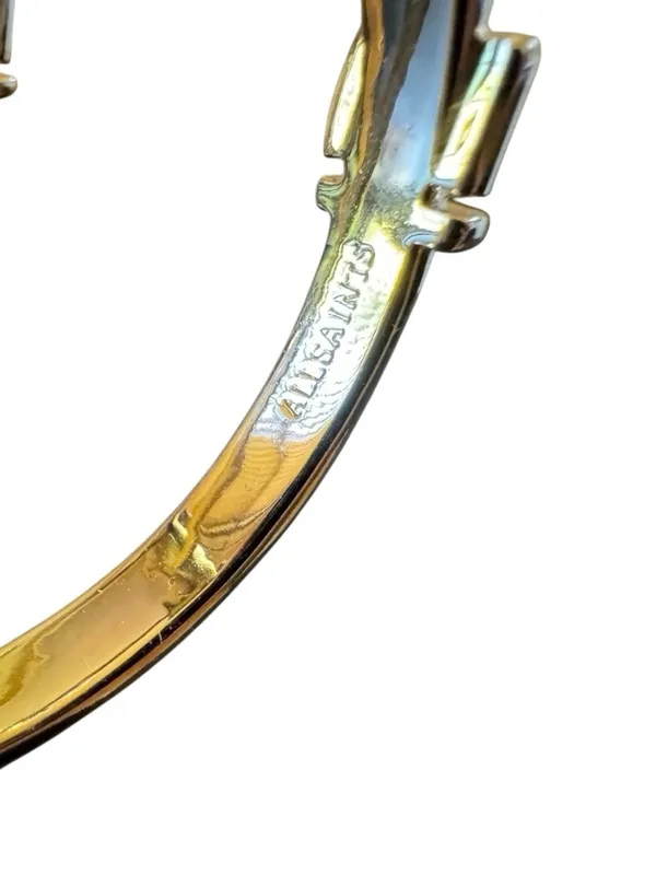 ALLSAINTS Gold Tone Buckle Hoop Earrings - McBling Baddie - Image 8