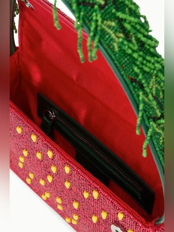 Staud Tommy Beaded Bag Strawberry Dream - Image 5