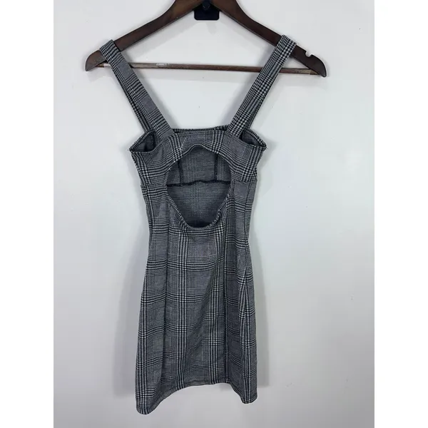 Haley & June Womens XS‎ Glen Plaid Mini Dress Open Back Preppy Academia Chic - Image 4