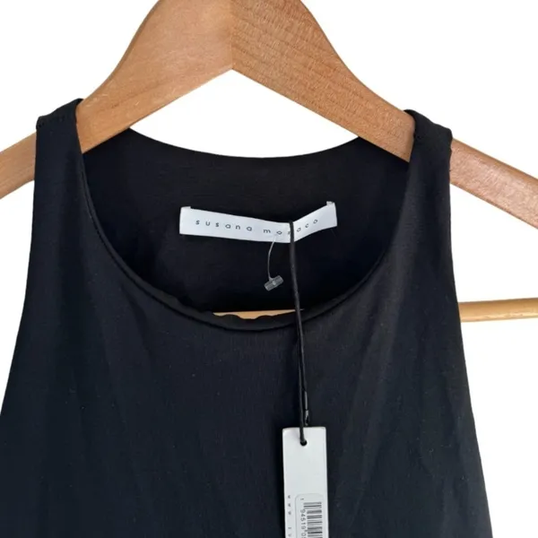 Susana Monaco Racerback A-Line‎ Gathered Mini XS Black Dress Stretch - Image 6