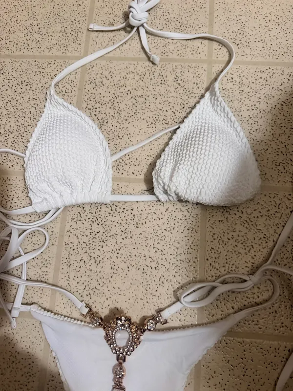 Two piece bikini with jeweled back White Size XS - Image 6