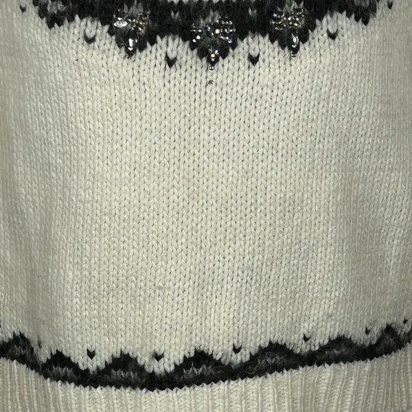 LOFT Ann Taylor Jeweled Wool Alpaca Mohair Mock Neck Sweater Medium - Image 9