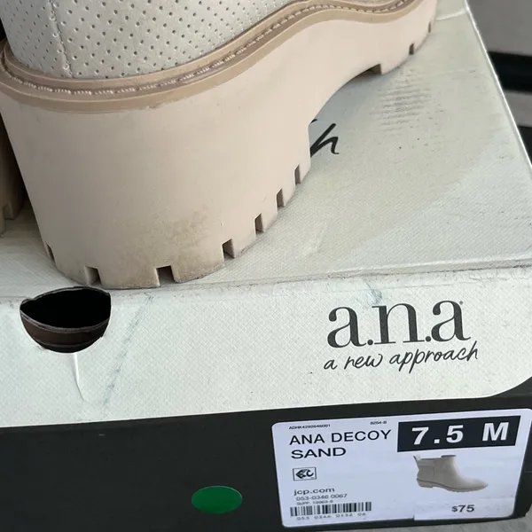 Ana Decoy Sand Ankle Boots Women Cream 7.5 Chunky Grunge‎ Slip On Contemporary - Image 10